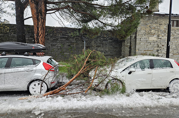 Tanti danni causati dalla neve: tutti i volontari e Vvf al lavoro. Cavi luce rotti