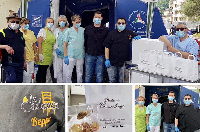 Esercenti domesi uniti per consegnare il pasto in dono ai sanitari del san Biagio: "Grazie"