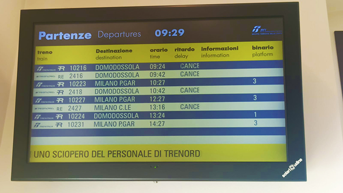 Venerdì sciopero dei treni regionali, disagi in vista 