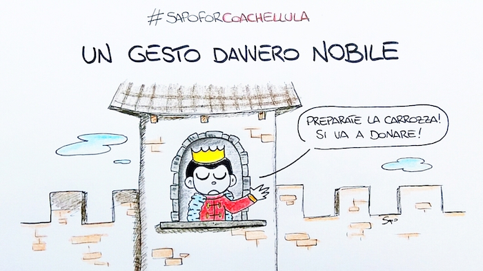 Donare è nobile! La vignetta di Sapo per il festival Coachellula 