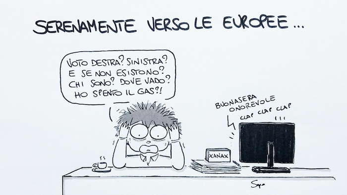 Le elezioni e gli indecisi nella nuova vignetta di Sapo 