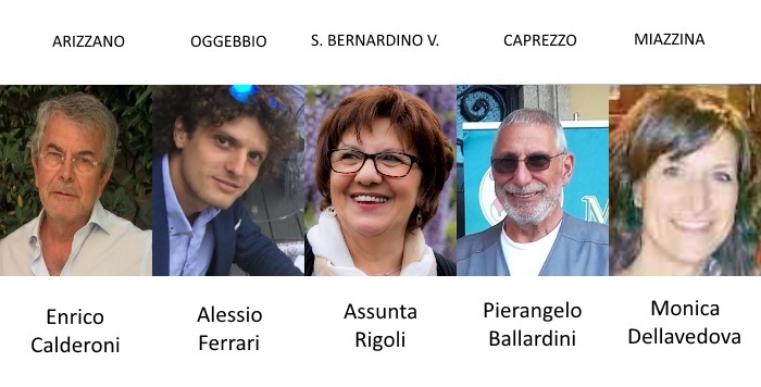 Il Verbano ha già cinque sindaci: Calderoni, Rigoli, Dellavedova, Ballardini e Ferrari