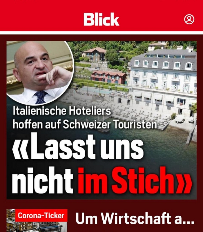 Turismo e crisi, gli albergatori del Verbano intervistati dal quotidiano svizzero Blick