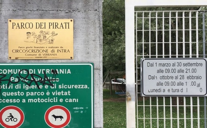 Anche a Verbania chiusi i parchi gioco e le aree verdi