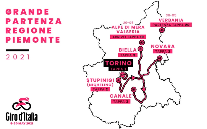 Il Piemonte si tinge di rosa col Giro d'Italia. A Verbania solo una partenza