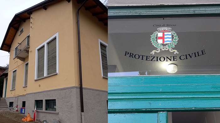 Ritinteggiata la facciata della sede della Protezione Civile di Stresa