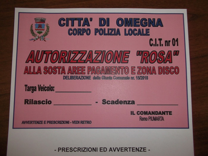 Parcheggi Rosa ad Omegna: sono oltre 60 le famiglie agevolate