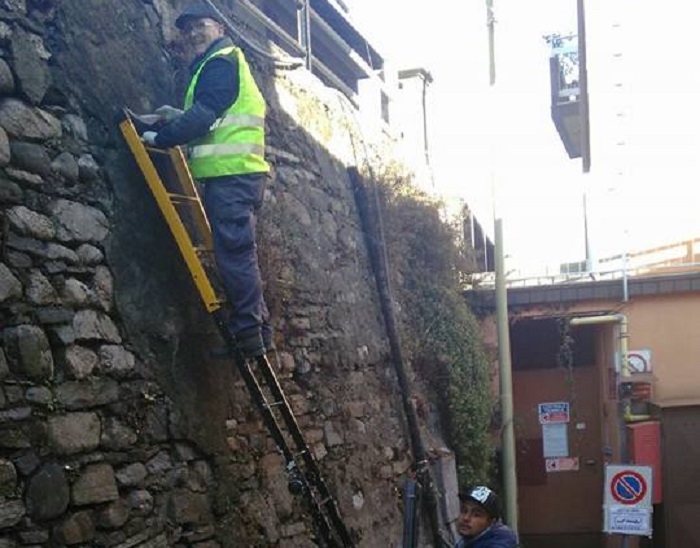 Pulizia di via Manfredi a cura del Quartiere Omegna Centro
