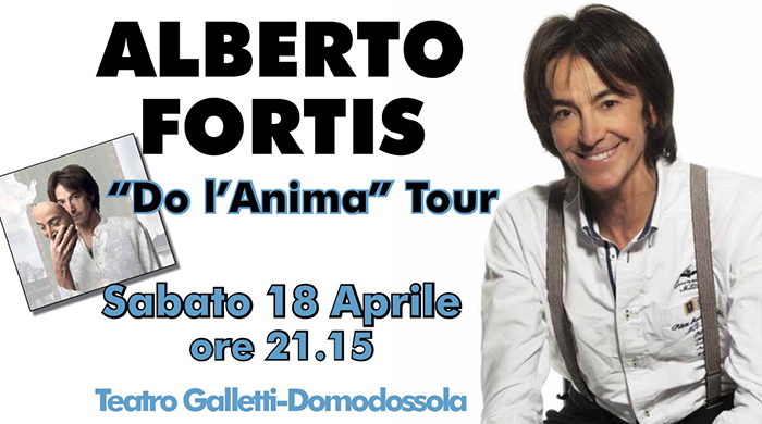 Alberto Fortis torna a Domo: concerto a Teatro Galletti