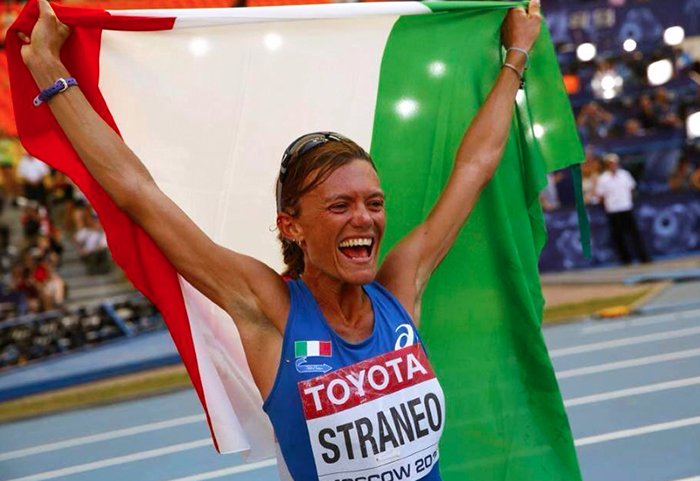 Valeria Straneo, vice campionessa mondiale di maratona venerdì sera a Domo con Andrea Lux