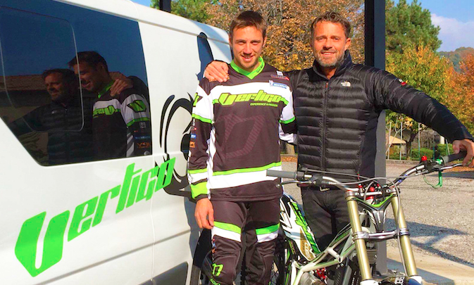Luca Cotone con Vertigo, emergente marchio spagnolo di moto da trial   
