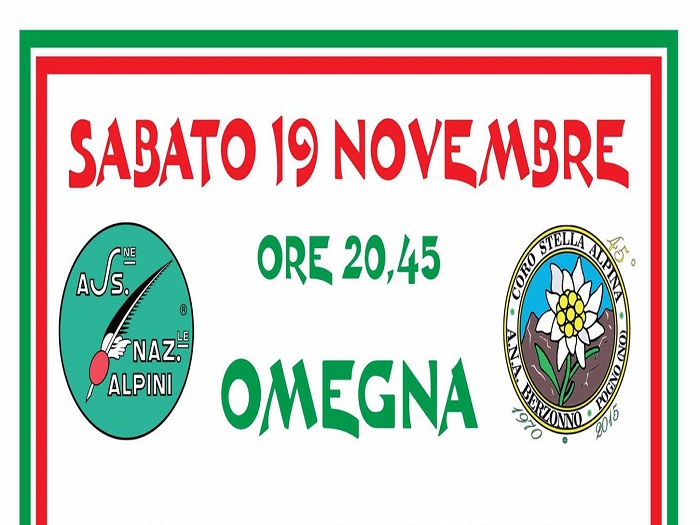 Memorial Oglina sabato 19 novembre ad Omegna