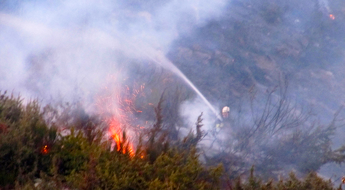 Spente le fiamme a Gagnone nonostante il vento e le sterpaglie secche