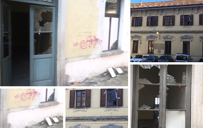Ex ufficio doganale della stazione domese in totale degrado: sporcizia, vetri rotti e giri loschi. Indagini in corso