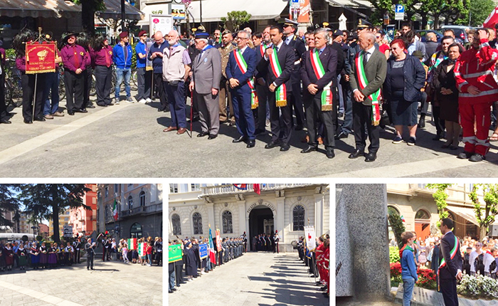 Celebrazione ufficiale nel capoluogo ossolano per la ricorrenza del 73° anniversario della Liberazione. Video e foto