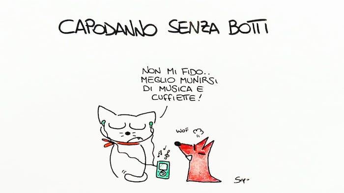 La vignetta di Sapo: il parere degli animali sui botti di Capodanno