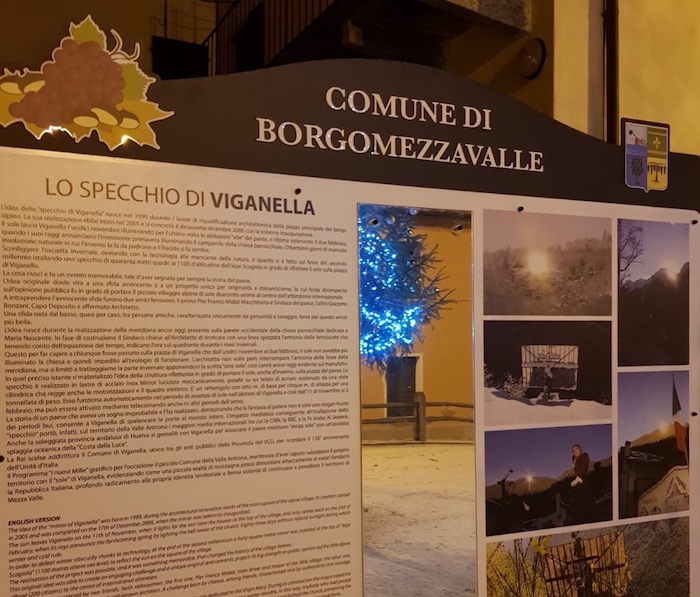 Borgomezzavalle: nuove bacheche turistiche, una è dedicata allo specchio di Viganella