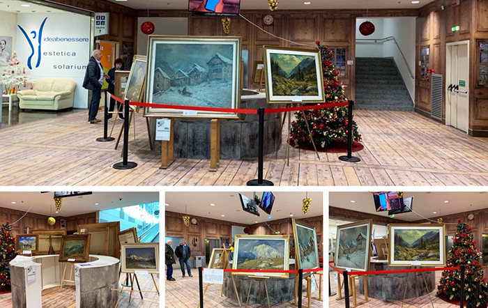 Le opere di Carlo Bossone nella mostra allestita all'Ossola Outdoor Center. Video