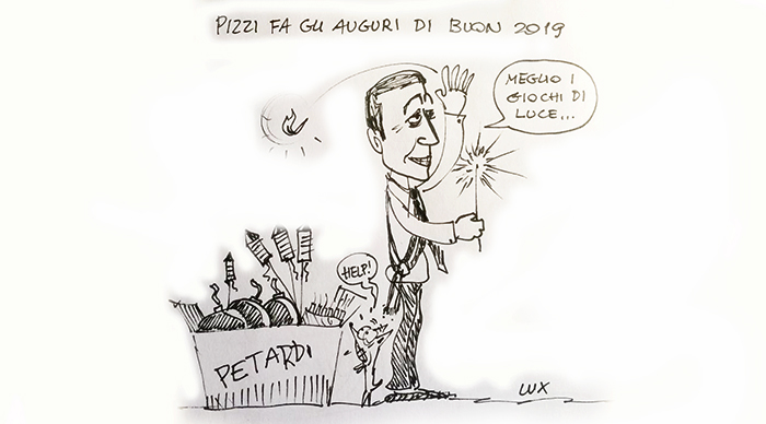 La vignetta di Carlo Lux sui botti di fine anno di Lucio Pizzi