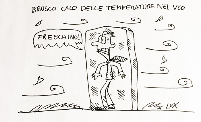 L'abbassamento repentino delle temperature di queste ore nella nuova vignetta di Carlo Lux