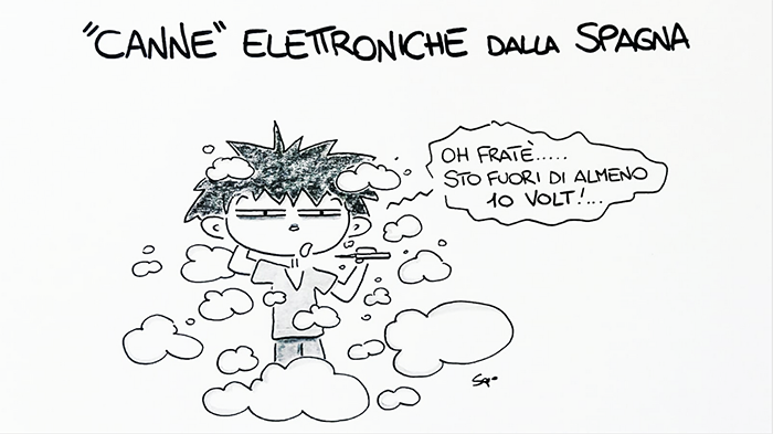 Le "canne" elettroniche sequestrate in questi giorni nel Vco nella nuova vignetta di Sapo