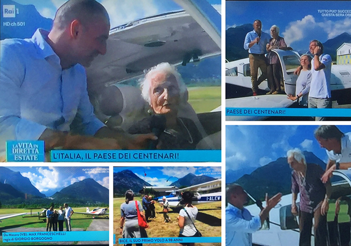 La nonnina volante su Rai Uno: dall'aeroporto di Masera a “Ballando sotto le stelle”