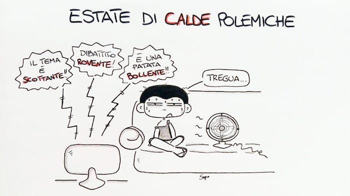 Le roventi polemiche estive nella nuova vignetta di Sapo