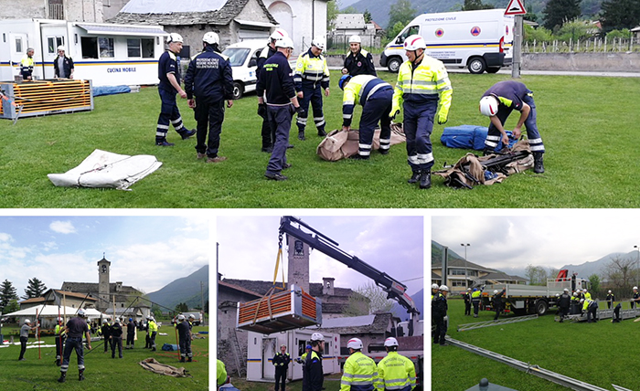 Maxi-esercitazione della Protezione Civile a Beura, 60 volontari 11 mezzi. Foto