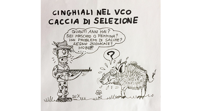 La caccia al cinghiale "selezionata" nella nuova vignetta di Carlo Lux