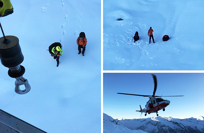 Atterraggio d'emergenza con il parapendio sul Monte Moro. Recuperato con l'elicottero dei Vigili del fuoco