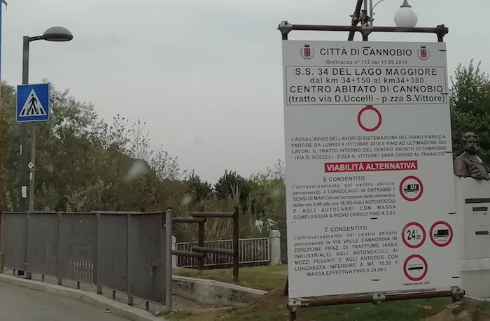 Rivoluzione viabilistica sulla 34: da domani 4 mesi senza auto in centro a Cannobio
