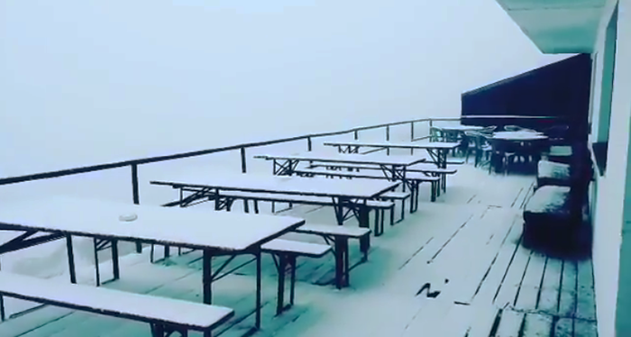 Prima spruzzata di neve al Monte Moro. Giù le temperature, alla capanna Margherita -12°C. Video