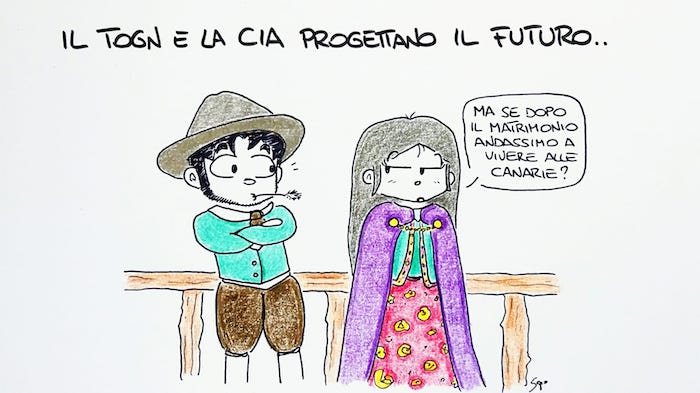 Il Togn e la Cia protagonisti della nuova vignetta di Sapo