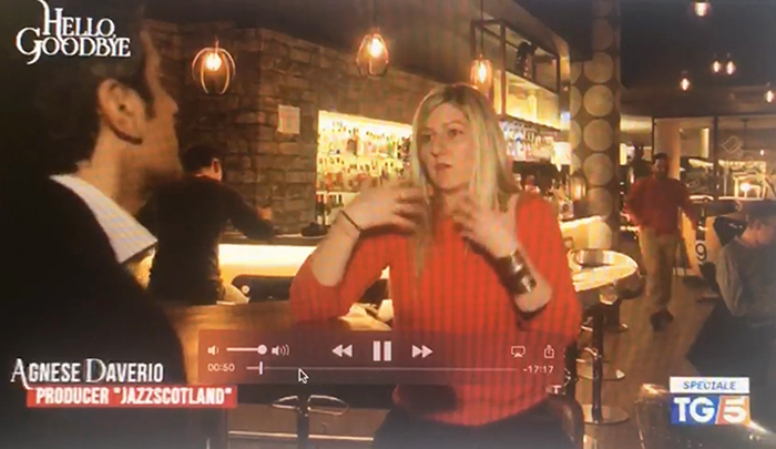 L'ossolana Agnese Daverio, Production Manager del Festival Jazz Scotland, intervistata a Canale 5 