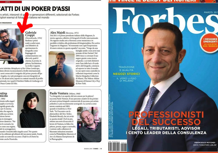 Forbes inserisce il domese Gabriele Croppi tra i migliori fotografi italiani 