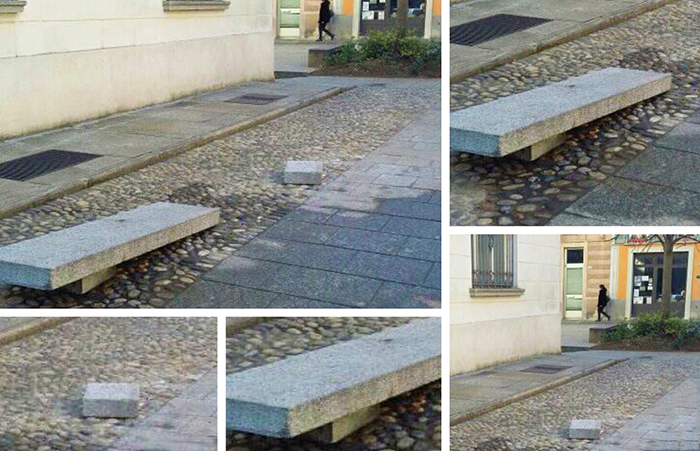 Movida vandalica: rotta una panchina in sasso nel Borgo domese