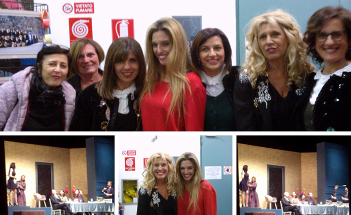 Anche Maria Teresa Ruta alla Fabbrica per applaudire la figlia in “Le Cognate. Cena in famiglia”