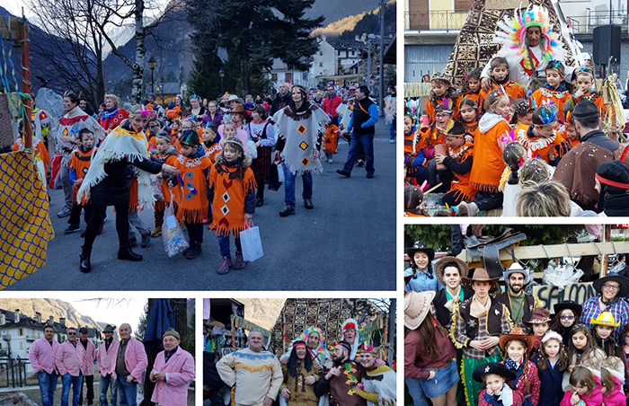 A Varzo è Carnevale, paese in festa e grande sfilata dedicata ad indiani e cowboy. Fotogallery