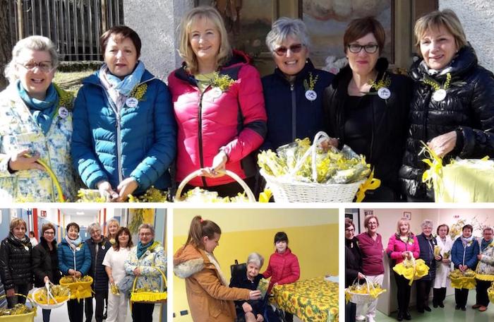 Mimose e solidarietà femminile: le donne del Gruppo folk in visita all'ospedale e alla casa di riposo 