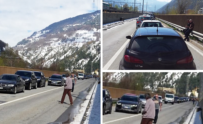 Code chilometriche per entrare in Italia dal Vallese: è chiuso il Sempione, in auto solo con la navetta 