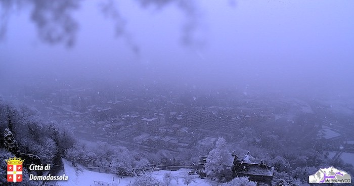 Debole nevicata sul VCO, ma non è finita