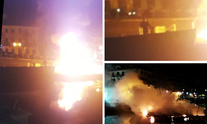 Identificato l'uomo che ha acceso i fuochi d'artificio sulla piattaforma galleggiante. Danno da 100 mila euro