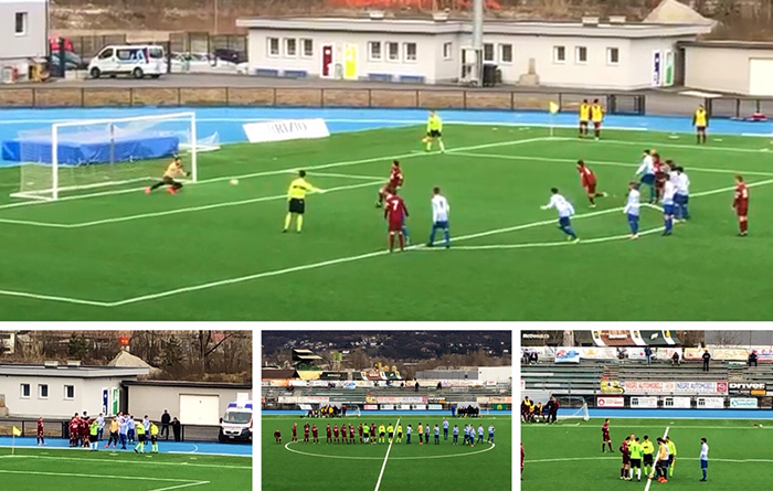 La Juve Domo vince 2-0 contro il Valduggia, video del rigore di Bini