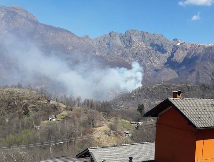 Incendio boschivo in Cannobina 