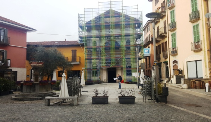 Lavori al tetto della chiesa di San Rocco