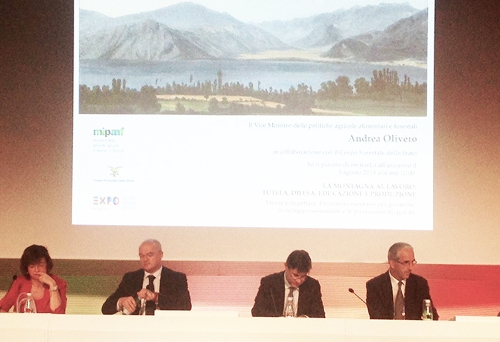La montagna ad Expo 2015 col viceministro Olivero e Borghi